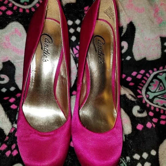 Fushia candie heels size 7 1/2 - Picture 3 of 5